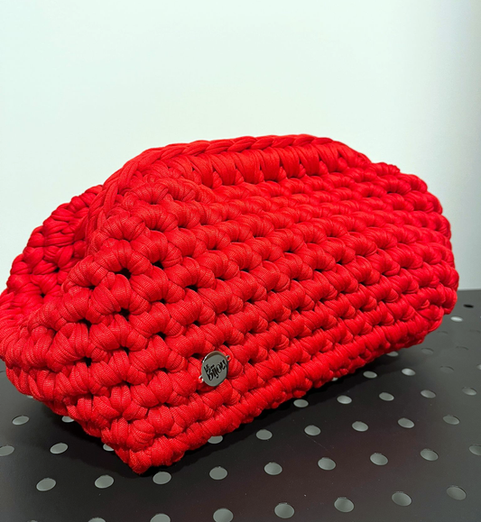 Clutch Bag - Handmade Crochet Bag with Recycled Yarn