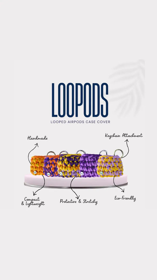 Loopods - Handmade Crochet Airpod Case Cover with Keychain